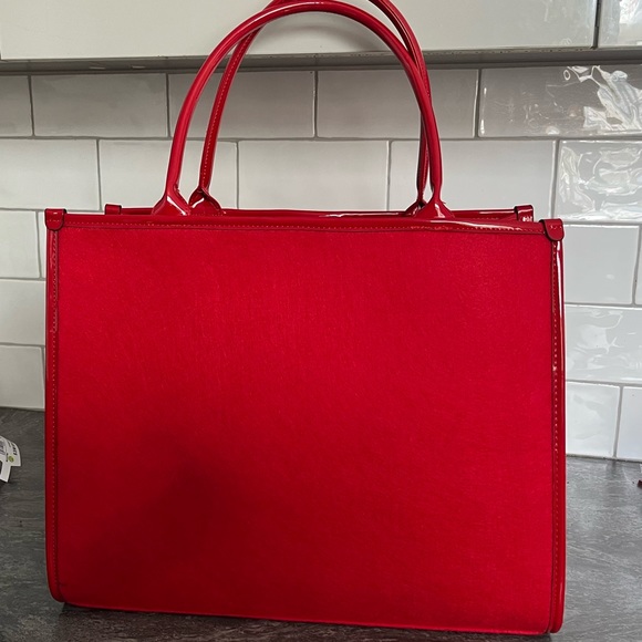 River island limited edition red monogram tote bag travel bag - Picture 5 of 8